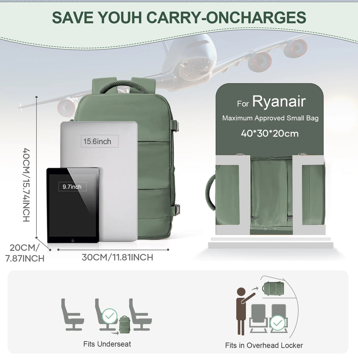 40×30×20 cm Travel Backpack | Personal Item Cabin Bag for Ryanair & EasyJet