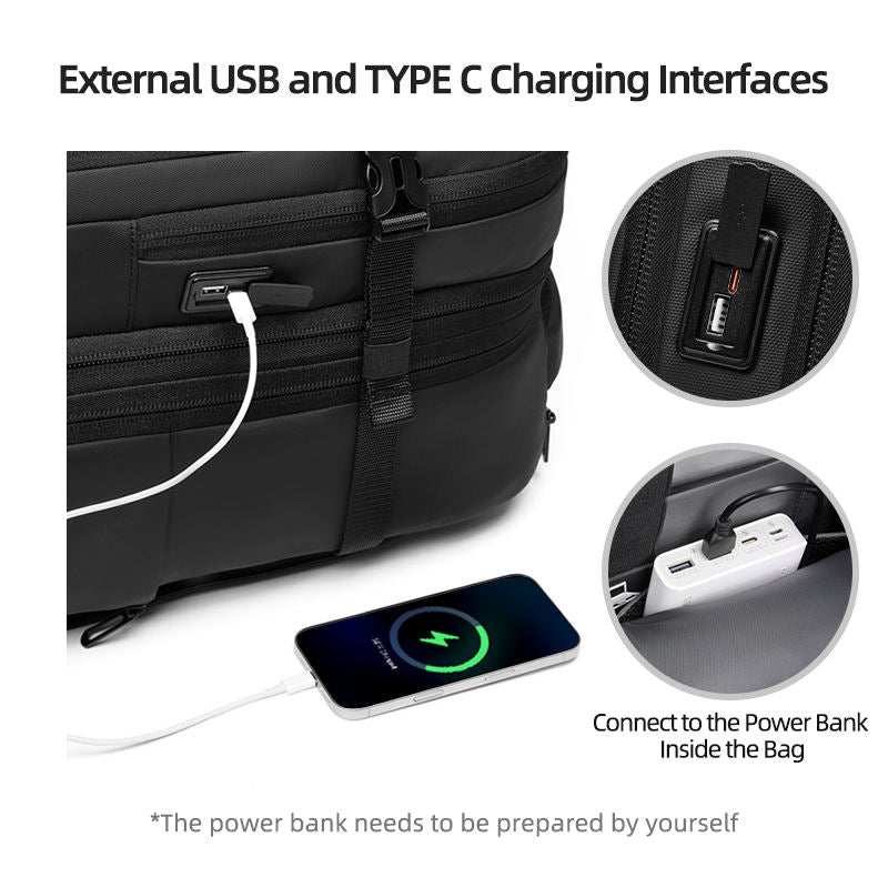 Travel Laptop Backpack – Waterproof, USB Port & Anti-Theft